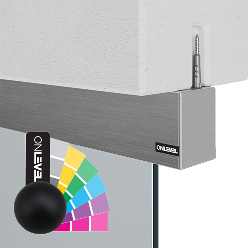 INFINITYSLIDE 69kg Sæt loft glas 1-panel inkl. Soft Close L=3m, aluminium RAL mat