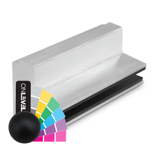 AIRFORCE L=4500mm til glas 17,52/21,52mm, aluminium RAL struktur