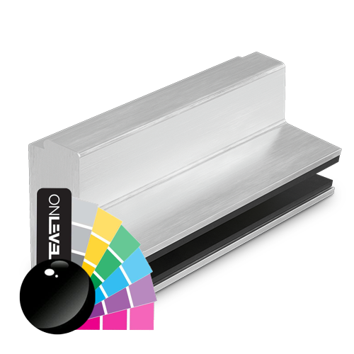 AIRFORCE L=5000mm til glas 17,52/21,52mm, aluminium RAL blank