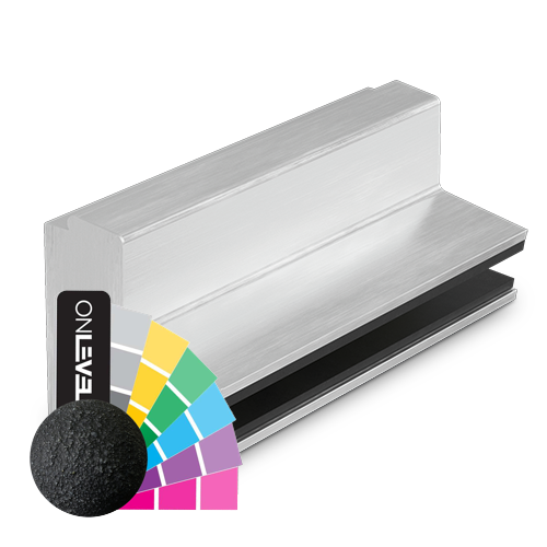 AIRFORCE L=5000mm til glas 17,52/21,52mm, aluminium RAL mat