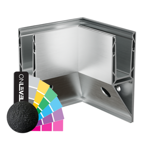 TF-3621 insida hörna 90°, aluminium RAL struktur