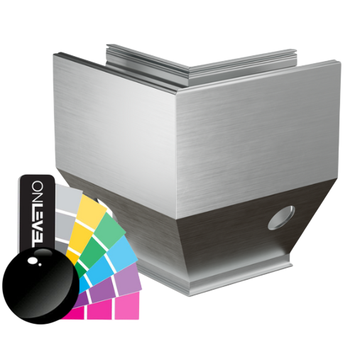 TF-3621 udv. hjørne 90°, aluminium RAL blank