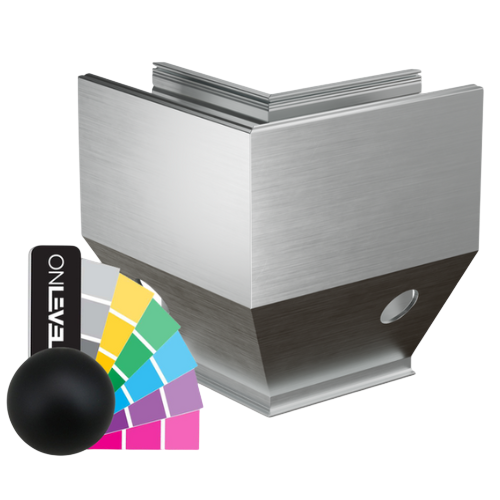 TF-3621 utsida hörna 90°, aluminium RAL matta