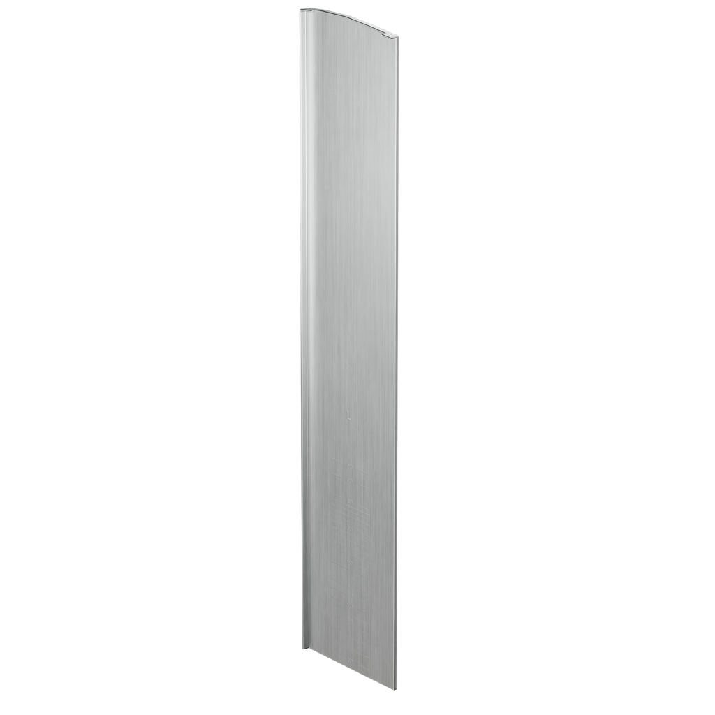 TF-3621 endekappe venstre med dækkappe til trappe, aluminium rå overfl.