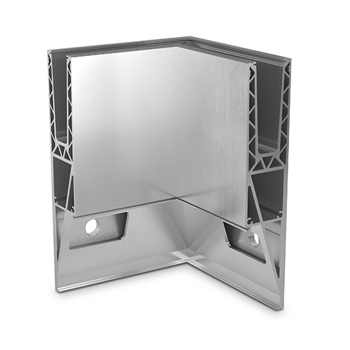 TL-3121 Innvendig hjØrne 90° aluminium rå overflate