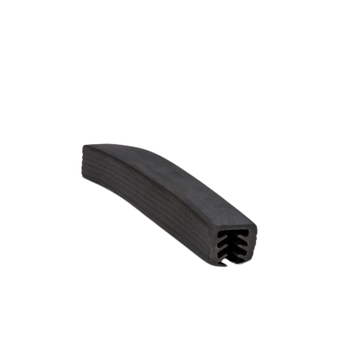 Rubber glasshandrail Ø42.4x1.5/40x30x1mm glass thickn. 16-17.5mm, L=25mtr