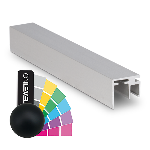 Top-cover slim med åbning 10mm, L=5000mm, aluminum RAL mat