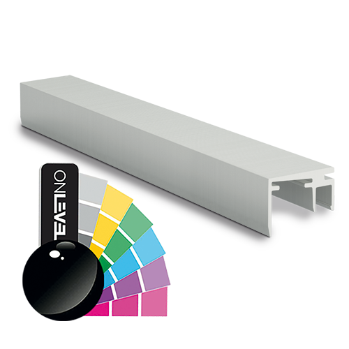 Top-cover slim med öppning 15mm, L=5000mm, aluminium RAL skinande