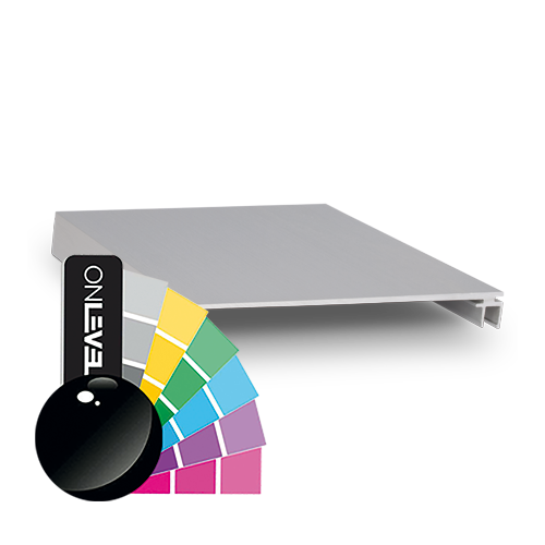 Top-cover slim med åbning 120mm, L=5000mm, aluminium RAL blank