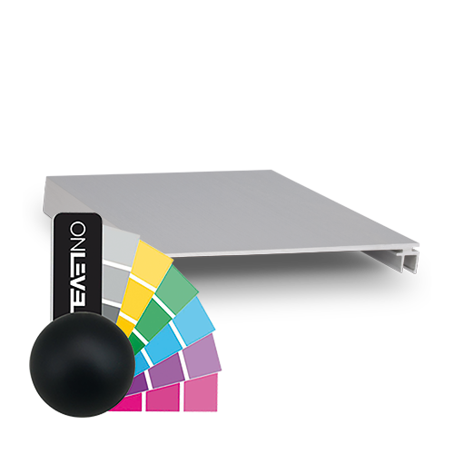 Top-cover slim med åbning 120mm, L=5000mm, aluminum RAL mat