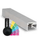 Top-cover med åbning 10mm, L=5000mm, aluminum RAL mat