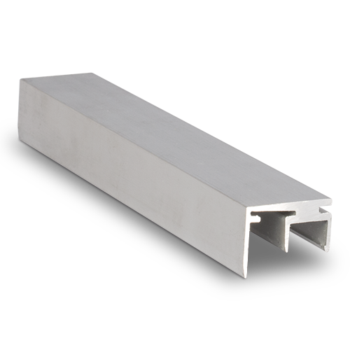 Top-cover with opening 15mm, L=5000mm, aluminum natural anodized