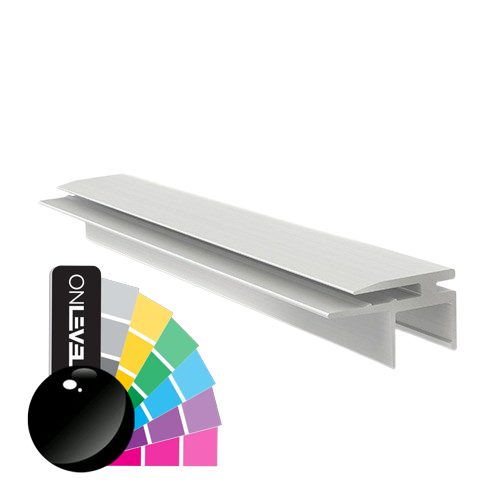 Top-cover med vandret åbning 2.5mm, L=5000mm, aluminium RAL blank