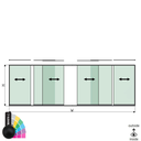 SunView model 1 left/right opening 3-lanes full height L=xxxxmm (max. 8000mm) H=xxxxmm (max. 2600mm), aluminum RAL matt (excl. locks, drivers and glass)