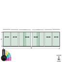 SunView model 1 left/right opening 4-lanes full height L=xxxxmm (max. 10000mm) H=xxxxmm (max. 2600mm), aluminum RAL matt (excl. locks, drivers and glass)