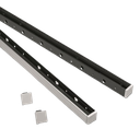 SKYFORCE-Top sæt inkl. glasgummi til glas 10.76/12.76mm højde 500mm, aluminium natur anodiseret