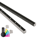SKYFORCE-Top set incl. glass rubbers for glass 10.76/12.76mm height 500mm, aluminum RAL structure