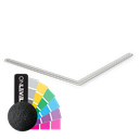 Glas kantbeskyttelse, hjørne 90° glas 19-21.5mm, aluminium RAL (mat) herunder glas montering tape