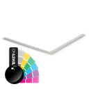 Glass edge protection, corner 90° glass 24-25.5mm, alum. RAL shiny including glass mounting tape