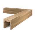 LAZORTRACK wall handrail 56x43mm outside corner 90°, oak laquered (discontinued product until 30/06/2026 or while stocks last)