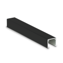 Handrail U-profile 26x23x2mm L=5000mm, aluminum black anodized