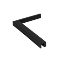 Reinforcement corner glass-wall 90° left, brass Stealth Black