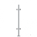 EMPIRE STATE POST cornerpost 90° Ø42.4x2mm H=978mm including 10mm Glassclamps and covercap, AISI 316 satined