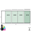 SunView model 1 right opening 5-lanes full height L=xxxxmm (max. 6000mm) H=xxxxmm (max. 2600mm), aluminum RAL structure (excl. locks, drivers and glass)