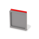 Shell handle set self sticking 65x65x6mm, aluminum stainless steel look