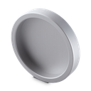 Shell handle set self sticking Ø65x6mm, alum. natural anodized