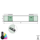 SunView model 2 left/right opening 4-lanes half height L=xxxxmm (max. 12000mm) H=xxxxmm (max. 1700mm), aluminum RAL matt (incl. stainless steel doorhandle and drivers excl. locks and glass)