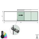 SunView model 2 right opening 5-lanes half height L=xxxxmm (max. 7500mm) H=xxxxmm (max. 1700mm), aluminum RAL matt (incl. stainless steel doorhandle and drivers excl. locks and glass)