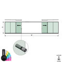SunView model 2 left/right opening 5-lanes full height L=xxxxmm (max. 15000mm) H=xxxxmm (max. 2600mm), aluminum RAL matt (incl. stainless steel doorhandle and drivers excl. locks and glass)