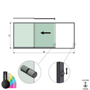 SunView model 3 left opening 3-lanes half height L=xxxxmm (max. 4500mm) H=xxxxmm (max. 1700mm), aluminum RAL structure (incl. locks, stainless steel doorhandle and drivers excl. glass)