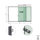 SunView model 3 right opening 3-lanes full height L=xxxxmm (max. 4500mm) H=xxxxmm (max. 2600mm), aluminum natural anodized (incl. locks, stainless steel doorhandle and drivers excl. glass)
