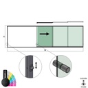 SunView model 3 right opening 5-lanes half height L=xxxxmm (max. 7500mm) H=xxxxmm (max. 1700mm), aluminum RAL structure (incl. locks, stainless steel doorhandle and drivers excl. glass)