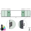 SunView model 3 left/right opening 5-lanes full height L=xxxxmm (max. 15000mm) H=xxxxmm (max. 2600mm), aluminum RAL structure (incl. locks, stainless steel doorhandle and drivers excl. glass)