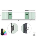 SunView model 3 left/right opening 5-lanes full height L=xxxxmm (max. 15000mm) H=xxxxmm (max. 2600mm), aluminum RAL matt (incl. locks, stainless steel doorhandle and drivers excl. glass)