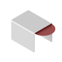 Connection cover U-profile 30x25x2mm, aluminum mill finish