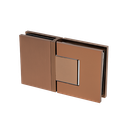 EXCITE shower door swing hinge glass-glass 180° with zero position adjustment glass 8/10mm, brass rose gold brushed