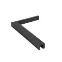 Reinforcement corner glass-wall 90° left, brass gun metal brushed