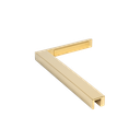 Reinforcement corner glass-wall 90° left, brass gold polished