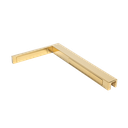 Reinforcement corner glass-wall 90° right, brass gold polished