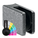 KRONOS square, connection Ø48.3mm glass 8-12.76mm indoor use covercaps, steel RAL matt