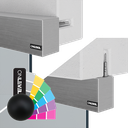 INFINITYSLIDE 69kg set wall/ceiling mounting glass 1-panel including dampers L=2.5mtr, aluminum RAL matt