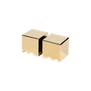 Shower door knob 30x30x30mm, 2-sided glass 6-12mm, brass gold polished