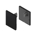 INFINITYSLIDE 69kg endcap 1xL/1xR width 70mm, aluminum black anodized