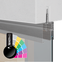 INFINITYSLIDE 69kg fixed glass Set (ceiling) glass/wood 2-panels L=4mtr, aluminum RAL shiny