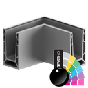 TF-6620 ändlock vänster, aluminium RAL skinande