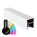 LAZORTRACK complete set 42x48mm glass mounting, glass 12-13.5mm L=2.5mtr alum. RAL shiny